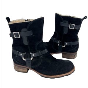 UGG Endell Suede and Sherpa Lined Moto Chunky Boots